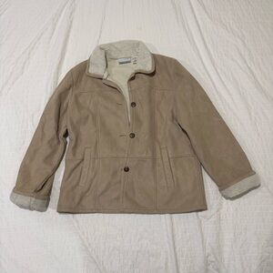 Alfred Dunner Tan Sherpa-Lined Jacket Size 10P